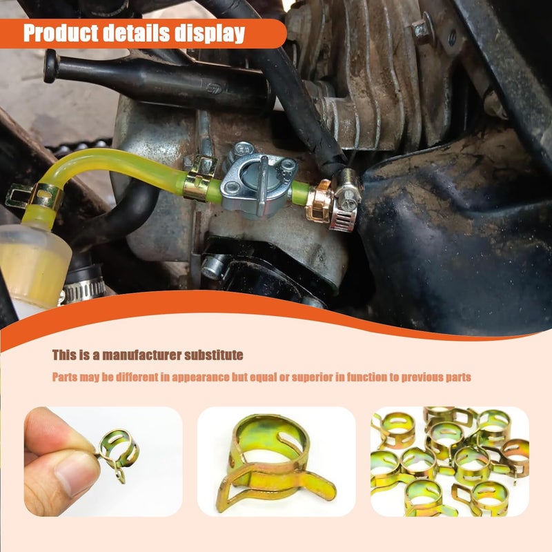 Fenhaliny 02-040 Hose Clamps Compatible With Or-gon Part Replace 1/4 ", 3/16" Fuel Lines- ID:0.45 '' (10 Pack) - Image 2